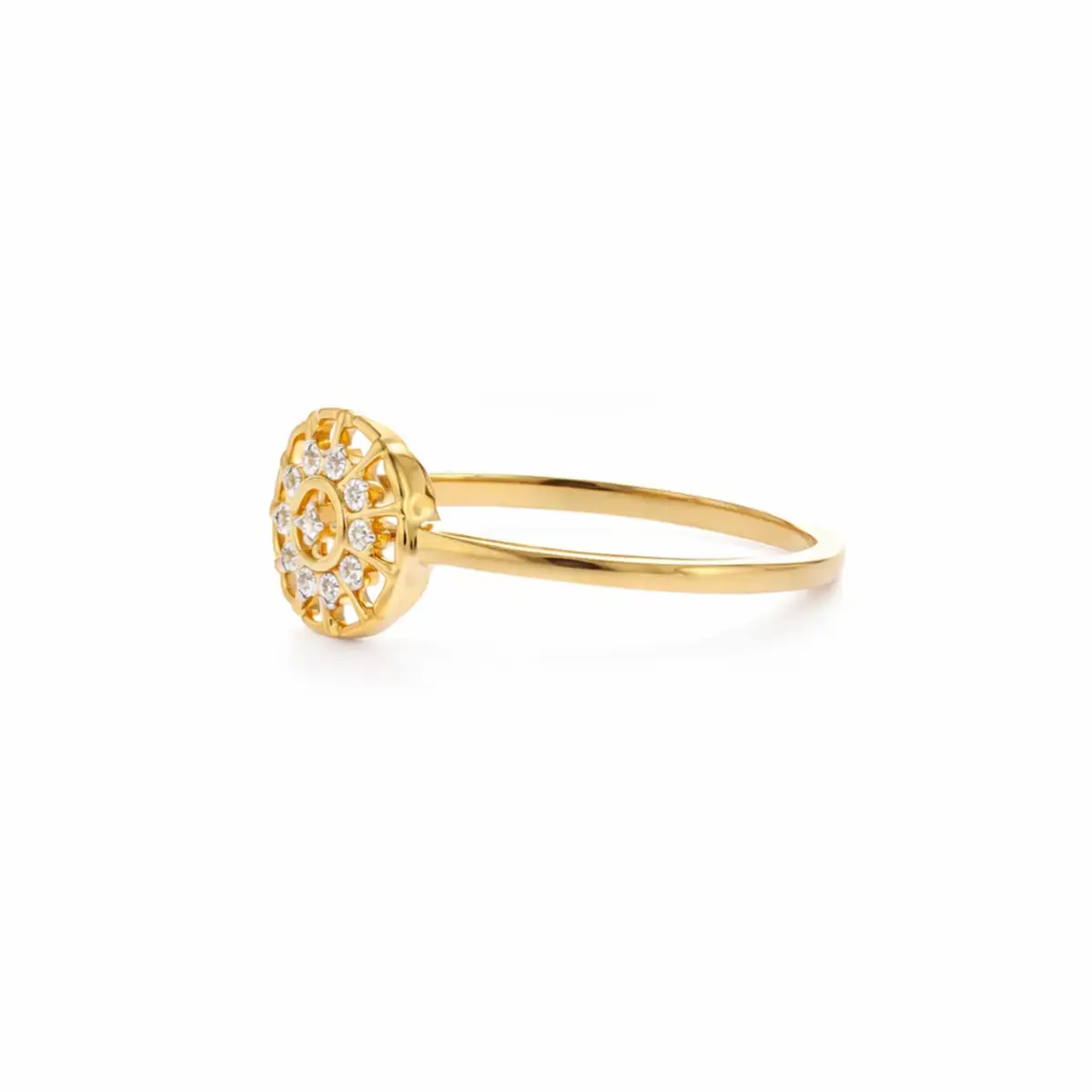 0.07 CT NATURAL DIAMOND WOMENS RING 18K GOLD